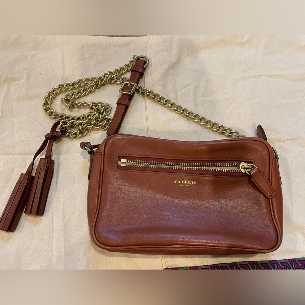 Coach tan leather crossbody